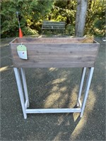 Wood planter on stand  38 x 29 x9