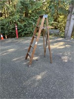 56 inch tall wooden folding ladder