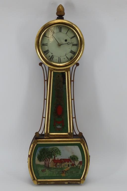 Reverse Painted Banjo Clock