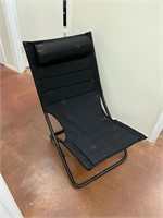Black folding lounge chair B