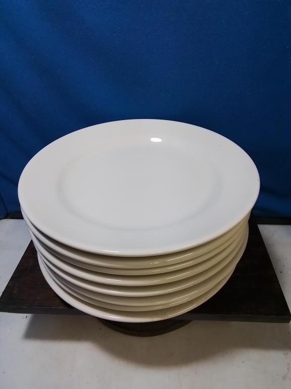 Set of 8 Buffalo China 9 inch diner plates
