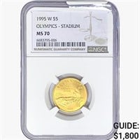 1995-W .2419oz. Gold $5 Olympics Stadium NGC MS70