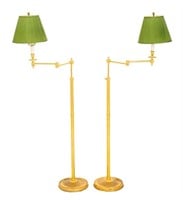 Maison Jansen Style Swing-Arm Floor Lamps, Pr