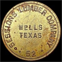1952 Wells Texas $5 Token CLOSELY UNCIRCULATED
