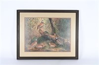 Travis Keese Quail Covey Offset Lithograph