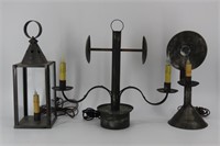 3 Tinware Lamps