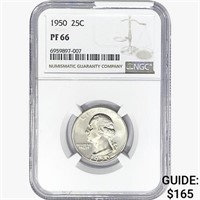 1950 Washington Silver Quarter NGC PF66