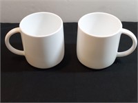 2pc Milk Glass Coffee Mugs Arcopal France
