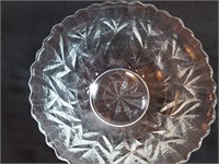 4pc Clear Glass Bowls Foliated Pattern Vintage