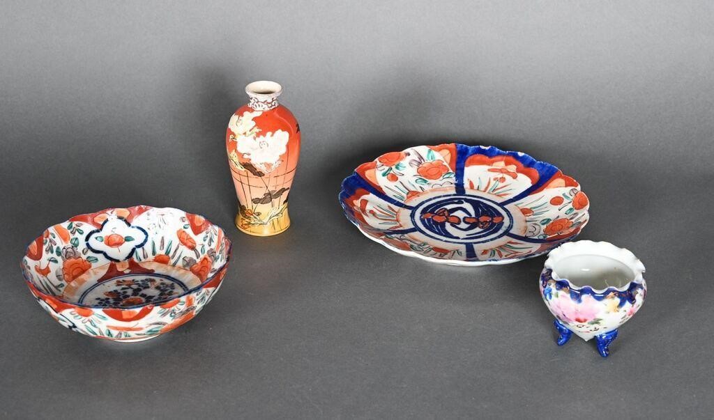 Antq Hand Painted Japanese Porcelain Bowls, Asst