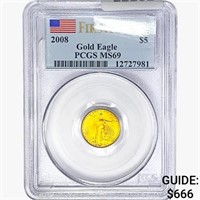 2008 $5 1/10oz. Gold Eagle PCGS MS69