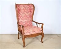 Antique French Country Wingback Arm Chair
