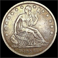 1839 Drapery Seated Liberty Half Dollar LIGHTLY