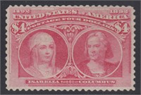 US Stamps #244 Mint Regummed with small thins, bri