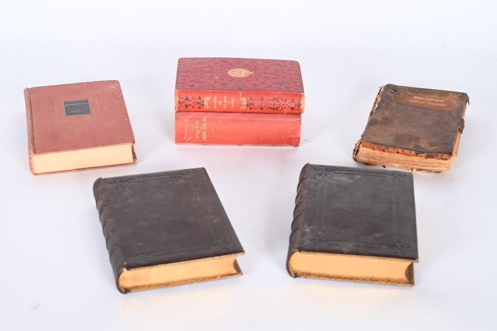 Antique Leather Bound Books - One Signed 1878