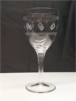 Vintage 7.5" Criss-cross Diamond Wheel Cut Wine
