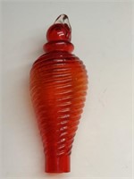 Red Glass Bottle For Hummingbird Feeder.  Real