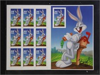US Stamps #3138 Mint NH Imperf Bugs Bunny Souvenir