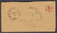 US to Canada Stampless Cover with UD States in cur