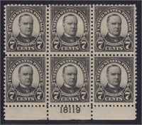 US Stamps #559 Mint H Plate Block of 6, CV $120