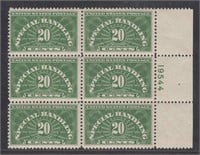 US Stamps #QE3 Mint NH Plate Block of 6, CV $65