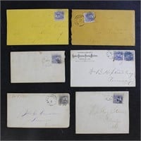 US Stamps #114 group of six covers, one nice adver