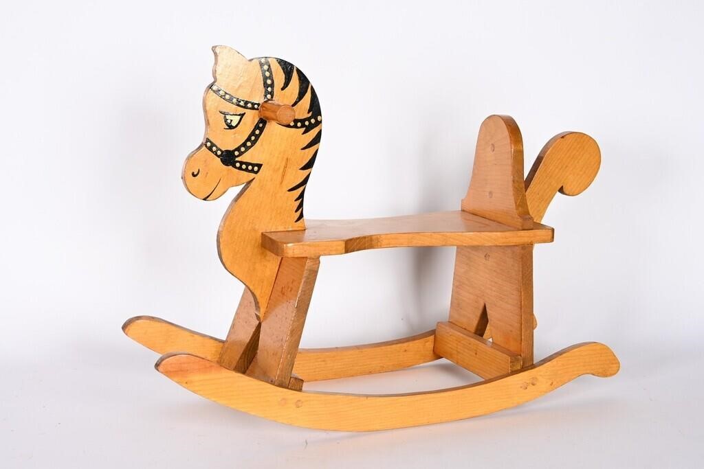 Vintage Wooden Hand Crafted Rocking Horse
