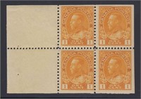 Canada Stamps #105a Mint NH Booklet Pane of 4 plus