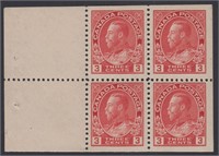 Canada Stamps #109a Mint NH Booklet Pane of 4 plus