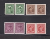 Canada Stamps #278-281 Mint NH Coil Pairs fresh an