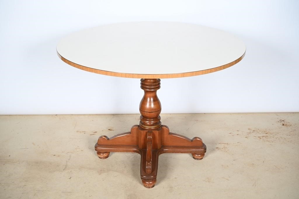 Antique Pedestal Base Table w/ Formica Top