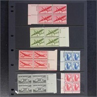 US Stamps #C25//C147 Plate Blocks, Mint NH on Vari