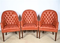 Vintage Schafer Bros Tufted Leather Office Chairs