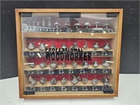 35 Professional Woodworking Router Bits in Case