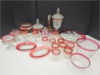 Indiana Glass Diamond Point Ruby Red Dishes