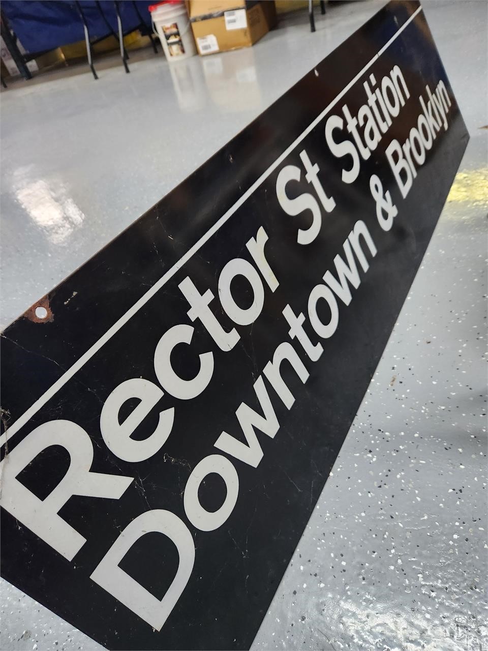 Large Downtown & Brooklyn Subway street sign