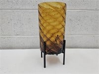 10" H,13" H W Base1960's Italian Murano Amber Vase