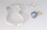 Vintage Fresh Water Pearl, Blue Faceted Jewelry