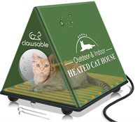 Clawsable waterproof heated cat house for outdoors