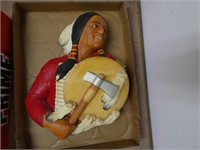 Bossons 10" chalkware plaque of Native American B