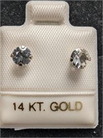 $400 14K  Sapphire 0.8Ct Earrings