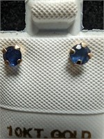 $240 10K  Sapphire 0.4Ct Earrings