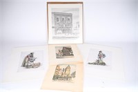 Paul Sollman Signed German Etchings, Lithographs