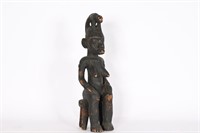 Primitive Carved African Woman Tribal Statue