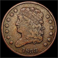 1833 Classic Head Half Cent LIGHTLY CIRCULATED