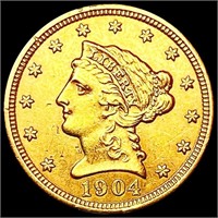 1904 $2.50 Gold Quarter Eagle CHOICE AU