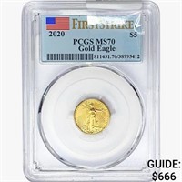 2020 $5 1/10oz. Gold Eagle PCGS MS70