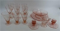 2 Trays of Pink Depression Type Glass