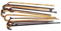 (12) Wood Walking Sticks With Some Silver