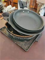 Pan lot, including some cast iron